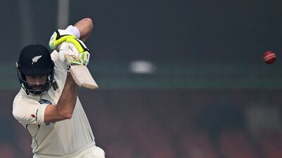 New Zealand's William Somerville plays a shot on his way to 36. AFP