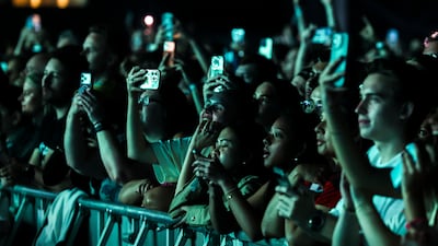 Fans during Post Malone's concert at the Abu Dhabi Grand Prix. Victor Besa / The National
