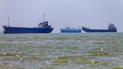 Vessels anchored in Bandar Abbas along the Strait of Hormuz. AFP