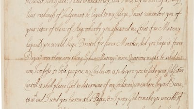 Autograph letter signed to Prince Rupert by King Charles I, ordering his exile on September 14, 1645