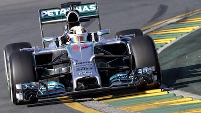 Lewis Hamilton took the pole position on Saturday at the Australian Grand Prix with a fastest lap of 1 min 44.231 secs. Hans Klaus Techt / EPA / March 14, 2014