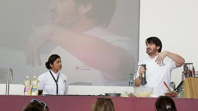 Eric Lanlard entertains his fans with creative baking at Taste of Abu Dhabi. Vidhyaa for The National