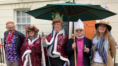 From left: Counsellor Richard Cotton, Anne Marie Salmon, Paul Watkins, Dominic Powers and street party organiser Lindsay Douglas. Photo: Ian Cook
