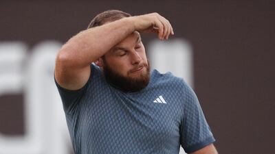 Tyrrell Hatton on the 18th green on Thursday. Getty Images