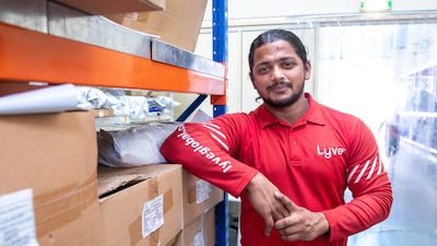 Parwez Alam, 26, rushed to save a dog stranded in the middle of Sheikh Mohammed Bin Zayed Road in Dubai. Victor Besa / The National