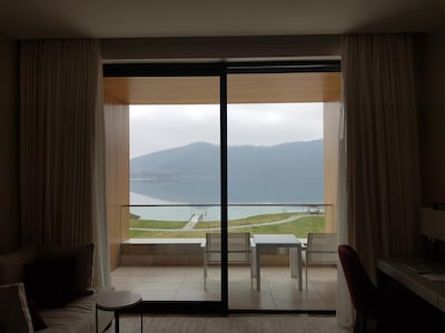 A room at Chenot Palace Health Wellness Hotel. Photo by Rosemarie Behan