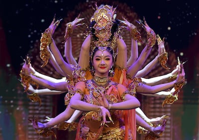 Members of the Ganzhou Chinese Troupe perform at a dance festival ahead of the Chinese Lunar New Year, at the Algiers Opera in Algiers, Algeria. EPA