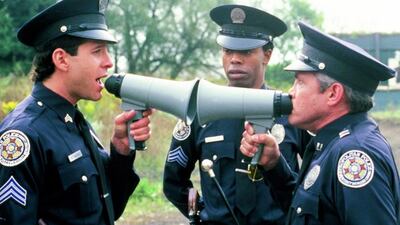 Police Academy: The seventh in the series saw the rookies in Moscow in 1994, but now it looks like their might be an eighth next year. Courtesy Warner Bros