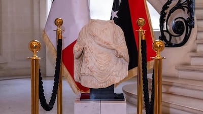 The headless statue had been smuggled illegally from Shahhat, north-eastern Libya. Photo: National Museum of Libya