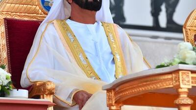 Sheikh Mohammed bin Rashid, attends a graduation ceremony for Air Cadet and Cadet Pilot officers at Khalifa bin Zayed Air College in Al Ain. Wam