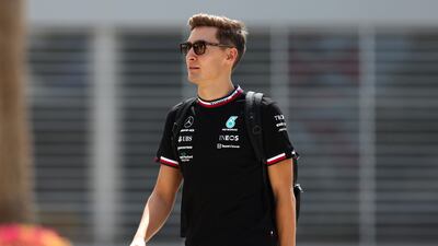 Mercedes driver George Russell looking chilled. Getty