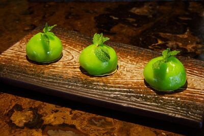 Spring apple sticky rice cakes at Zhen Wei