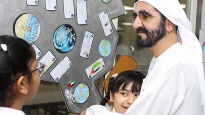 Sheikh Mohammed bin Rashid, Prime Minister and Ruler of Dubai, announced a Dh1.5bn plan to build a new generation of schools. Courtesy Sheikh Mohammed bin Rashid Twitter