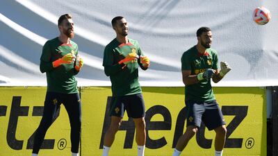 Left to right: Portugal goalkeepers Jose Sa, Diogo Costa and Rui Patricio. AFP