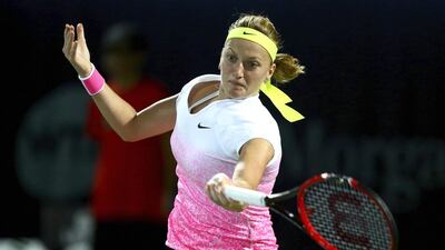 Petra Kvitova, above, swung back effortlessly from a first-set loss to beat Elina Svitolina in the second round of the Dubai Duty Free Championships. Francois Nel / Getty Images