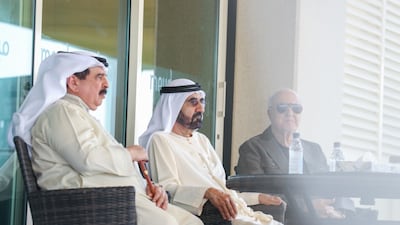 Sheikh Mohammed bin Rashid, Vice President and Ruler of Dubai, centre, with King Hamad of Bahrain, left, on the sidelines of the Sheikh Mohammed bin Rashid Al Maktoum Endurance Festival. All photos: Wam
