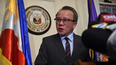 Philippine Supreme Court spokesman Theodore Te answers a question from members of the media during a press briefing at the Supreme Court in Manila on Tuesday. AFP / Ted Aljibe