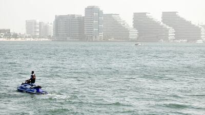 Water sport activities along Yas Bay Waterfront in Abu Dhabi.