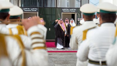 Custodian of the Two Holy Mosques King Salman bin Abdulaziz Al Saud inaugurates Haramain High Speed Rail. Saudi Press Agency