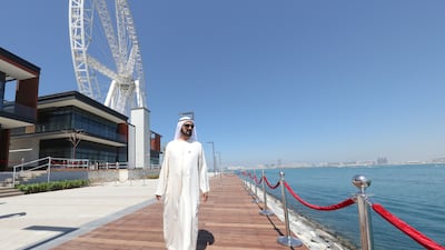 Sheikh Mohammed visits Bluewaters Island, the man-made island developed by Meraas off the coast of Jumeirah Beach Residence. Wam