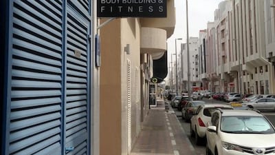 The entrance to Go Fitness Gym off Delma Street, just one of the street gyms that have sprung up in Abu Dhabi. John Dennehy / The National