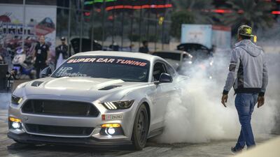 Mohammed Al Muhairi finished third in the competition in his 2015 Mustang GT. Khushnum Bhandari / The National