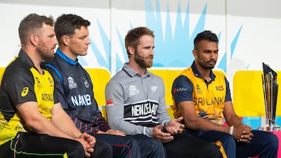 T20 World Cup team captains in Melbourne on Saturday. Getty