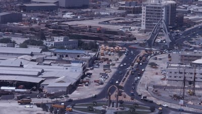 Drivers became used to seeing sudden changes to the roads with junctions and roundabouts added. Deira's Clocktower, here photographed in the 1970s along with the Flame Monument at the bottom. Photo: Alain Saint-Hilaire