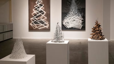 Siti's sculptural works sustain his exploration of architectural forms as studies of power