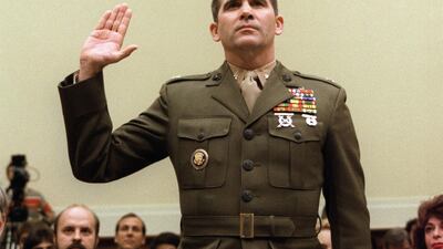 Oliver North, a key figure in the Iran-Contra arms-for-hostages scandal under US president Ronald Reagan, is to become the next president of the National Rifle Association. AFP/CHRIS WILKINS