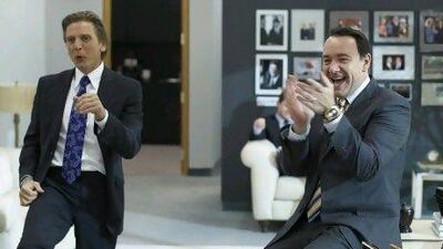 Barry Pepper as Michael Scanlon and Kevin Spacey as Jack Abramoff in Casino Jack. Courtesy ATO Pictures