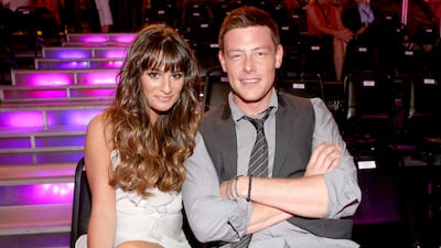 Lea Michele and Cory Monteith attend the 2012 Do Something Awards at Barker Hangar in 2012. Christopher Polk / Getty Images