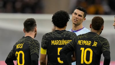 Cristiano Ronaldo grimaces. AP