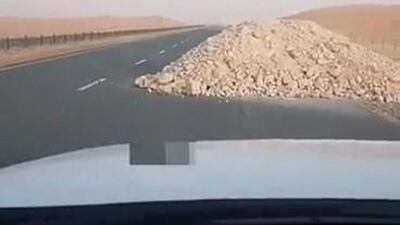 Two arrested for unloading sands on streets. Courtesy Abu Dhabi Police