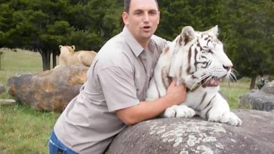 Big cat trainer, Rob Punton says the training methods he has developed over the past 20 years would help to rehabilitate previously abused or injured big cats and enrich the lives of captive-born animals. Courtesy Rob Punton