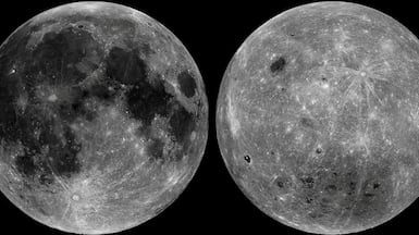 Striking views of the Moon compiled from observations made by Nasa's Lunar Reconnaissance Orbiter. Photo: Nasa