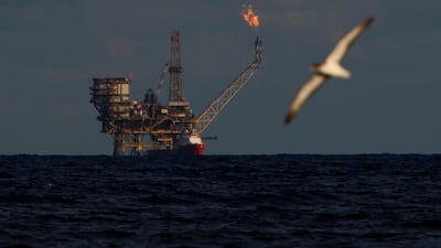 A platform in the Bouri oilfield north of the coast of Libya, where hydrocarbon development is under way. Reuters