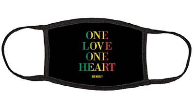'One love, one heart' face mask, Dh55, Bob Marley.