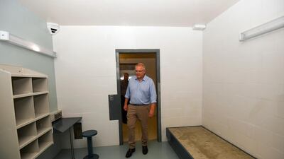 Australian Prime Minister Scott Morrison tours the North West Point Detention Centre on Christmas Island where the government plans to quarantine people returning from China. AAP Image via AP