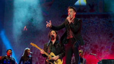 The Killers perform on stage during Day 2 of the Singapore F1 Grand Prix at Marina Bay Street Circuit on September 15, 2018. Rob Loud / Getty Images