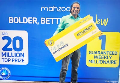Indian oil & gas supervisor Sumair, 36, Dh1,000,000 in the Mahzooz draw. Mahzooz