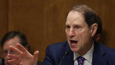 Ron Wyden speaks during a Senate Finance Committee committee hearing on Thursday. AFP