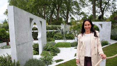 Kamelia bin Zaal, the first UAE national designer at the Royal Horticultural Society’s annual show, was awarded for her display, The Beauty of Islam. Stephen Lock for the National
