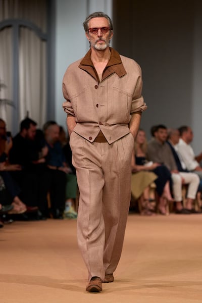 Effortless yet elegant menswear by Zegna on the Dubai runway. Photo: Zegna