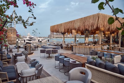 Bar Du Port at Dubai Harbour features luxe bohemian decor. Photo: Bar Du Port