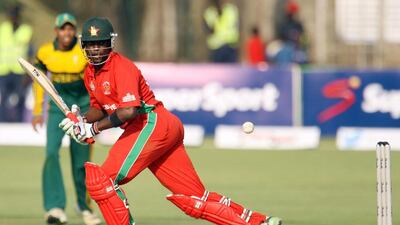 Zimbabwe captain Elton Chigumbura led by example when his team needed it the most. Jekesai Njikizana / AFP