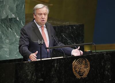 pa07045398 United Nations Secretary General Antonio Guterres speaks to open the General Debate. EPA