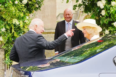 King Charles and Queen Camilla at the wedding. PA Wire