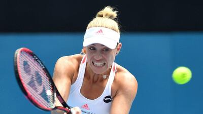 Angelique Kerber returns a shot to Daria Kasatkina during their second match at the Sydney International Tennis Tournament in Sydney, Australia, on January 10, 2017. Paul Miller / EPA