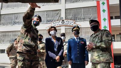 French Ambassador Anne Grilli met the Lebanese Armed Forces earlier this year. Source: French Embassy handout